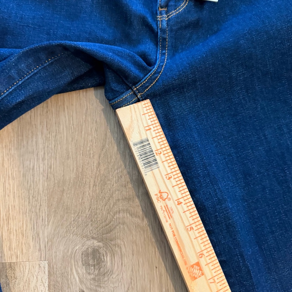 NWT Judy Blue Straight Leg Jeans 13/31 Blue Dark Wash High Rise Stretch Raw Hem - Picture 13 of 16
